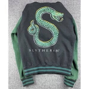 Harry Potter‎ Slytherin Hoodie Varsity Letterman Jacket Green Black Size Small
